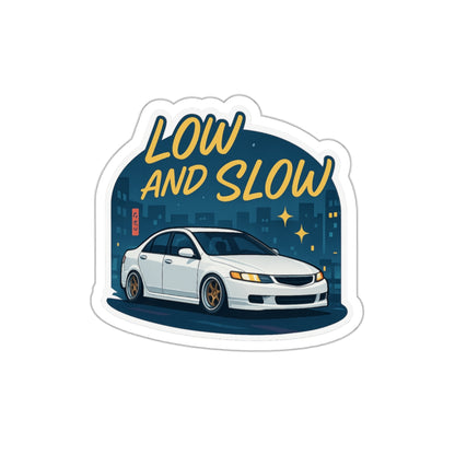 Low and Slow JDM Sticker White Acura TSX Car Decal in 2in 3in or 4in Matte Vinyl Street Racer Gift for Honda Tuner Fans
