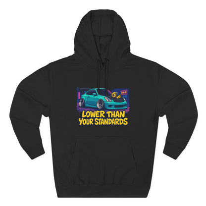 Funny JDM Car Hoodie - Lowered Coupe Cartoon & "I Don't Take Corners, I Emotionally Damage Them" - Drift, Stance, Turbo Gi