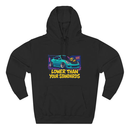 Funny JDM Car Hoodie - Lowered Coupe Cartoon & "I Don't Take Corners, I Emotionally Damage Them" - Drift, Stance, Turbo Gi