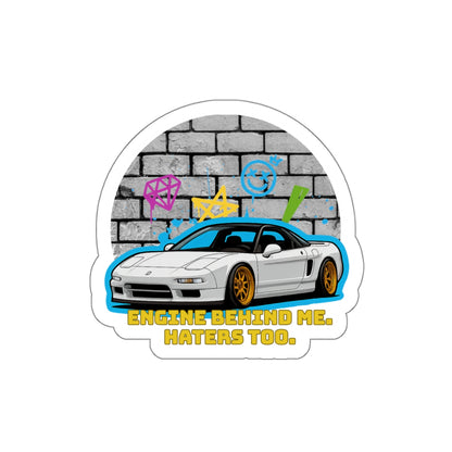 JDM NSX Sticker Engine Behind Me Haters Too Funny Car Vinyl Decal Drift Tuner Import Sticker for Laptops or Windows