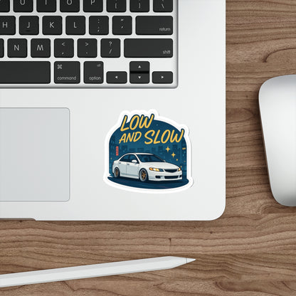 Low and Slow JDM Sticker White Acura TSX Car Decal in 2in 3in or 4in Matte Vinyl Street Racer Gift for Honda Tuner Fans
