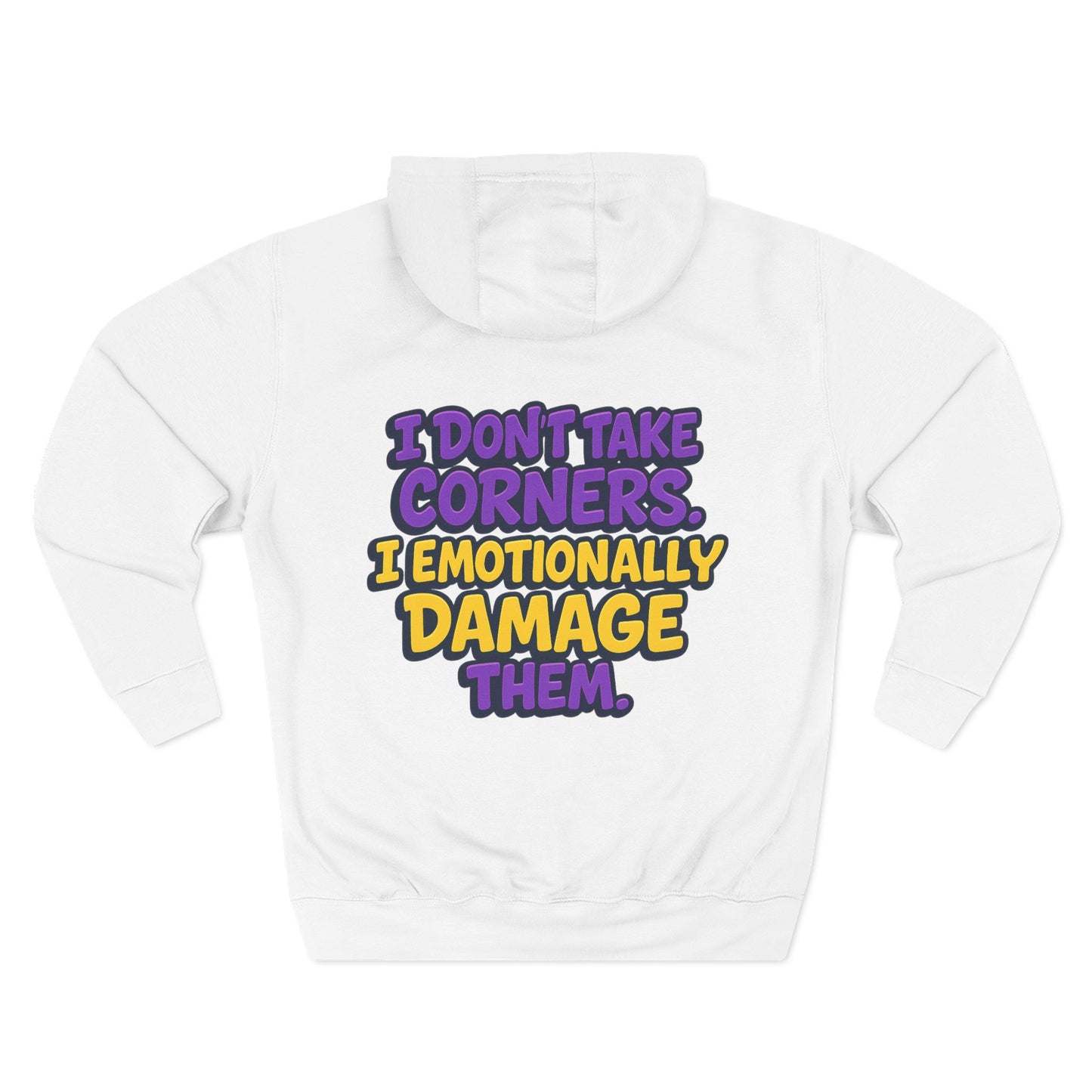 Funny JDM Car Hoodie - Lowered Coupe Cartoon & "I Don't Take Corners, I Emotionally Damage Them" - Drift, Stance, Turbo Gi