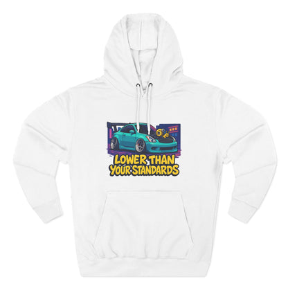 Funny JDM Car Hoodie - Lowered Coupe Cartoon & "I Don't Take Corners, I Emotionally Damage Them" - Drift, Stance, Turbo Gi